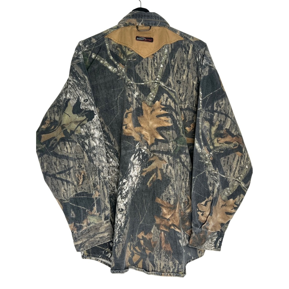 Mossy Oak Scent Stop Pro Camo Hunting Mens Shirt Large Button Down Long Sleeve - Picture 2 of 12